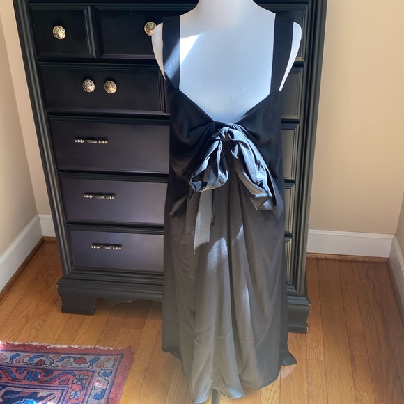 DONNA KARAN COLLECTION Black Silk Chiffon Cocktail Dress Size 4 - Picture 1 of 8